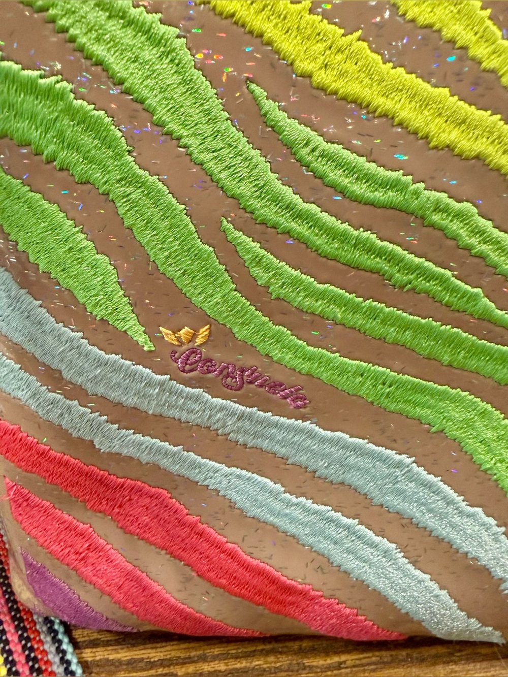 A20 - Consuela Veronica Downtown Multicolor Zebra Stripe Crossbody - Picture 2 of 8